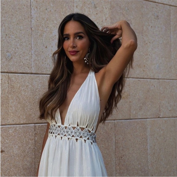 Zara limited edition bloggers favourite beaded cut out metallic thread dress - Picture 12 of 12